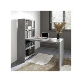 Bush Business Furniture Office by Kathy Ireland Echo 56W Bookcase Desk in Modern Gray