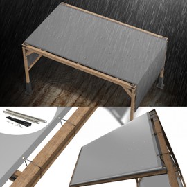 ShadeMart 95% Pergola Sun Shade 5' W x 5' L Grey Waterproof Outdoor Canopy Replacement Cover with Grommet, Stainless Steel Weighted Rods for Patio, Backyards, Carport, Garden (We Make Custom Size)