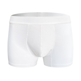 AIRCUTE Washable Absorbent Urinary Incontinence Underwear for Men, Soft Leak Proof Boxer Briefs for Bladder Leakage 60ML (2X-Large, White)