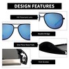 JM Retro Polarized Aviator Sunglasses Mirror Lightweight Eyeglasses for Men