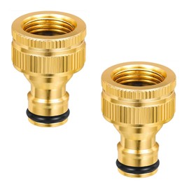 Faucet Connector, Set of 2, 1/2 3/4 Inch Water Hose Joint Faucet Nipple Hose Connection Joint Car Wash Connector Connector Screw Hardware Agricultural School Yard Connector