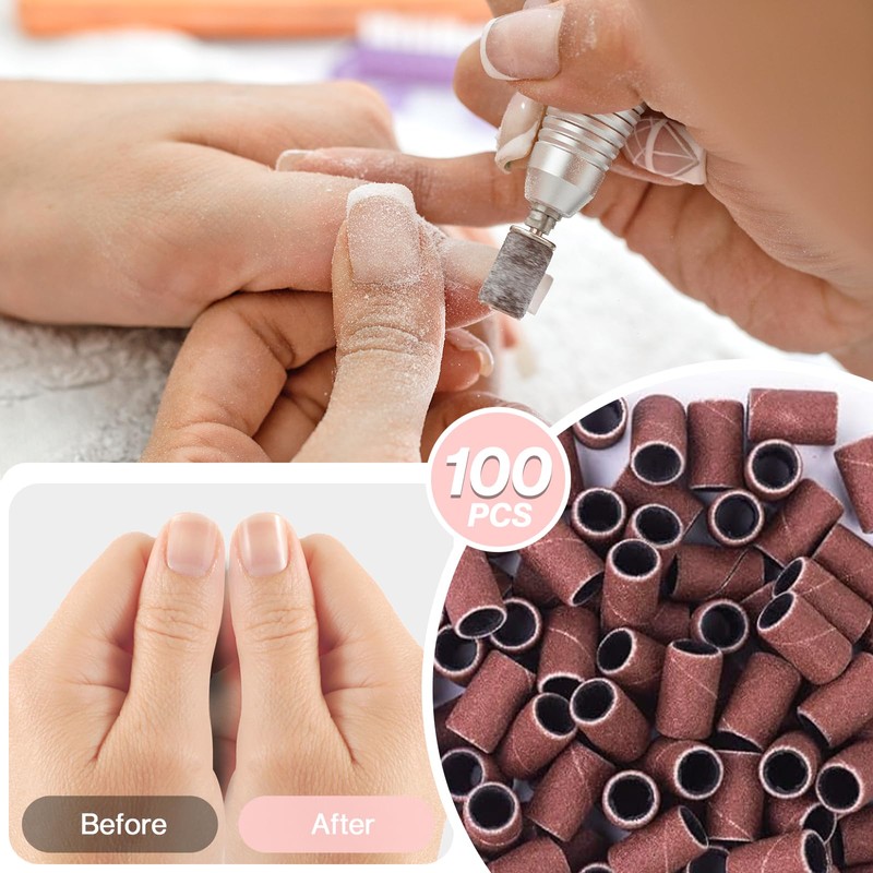 MelodySusie 100 Pcs Professional Sanding Bands Nail Manicure 180 Grit