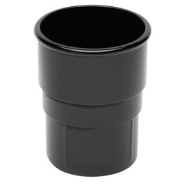 68mm Downpipe Connector for Rainwater – 2 Pack | 68mm Round Guttering Pipes and Fittings | Plastic Drain Pipe Gutters Drainage (Pipe Socket) (Black)