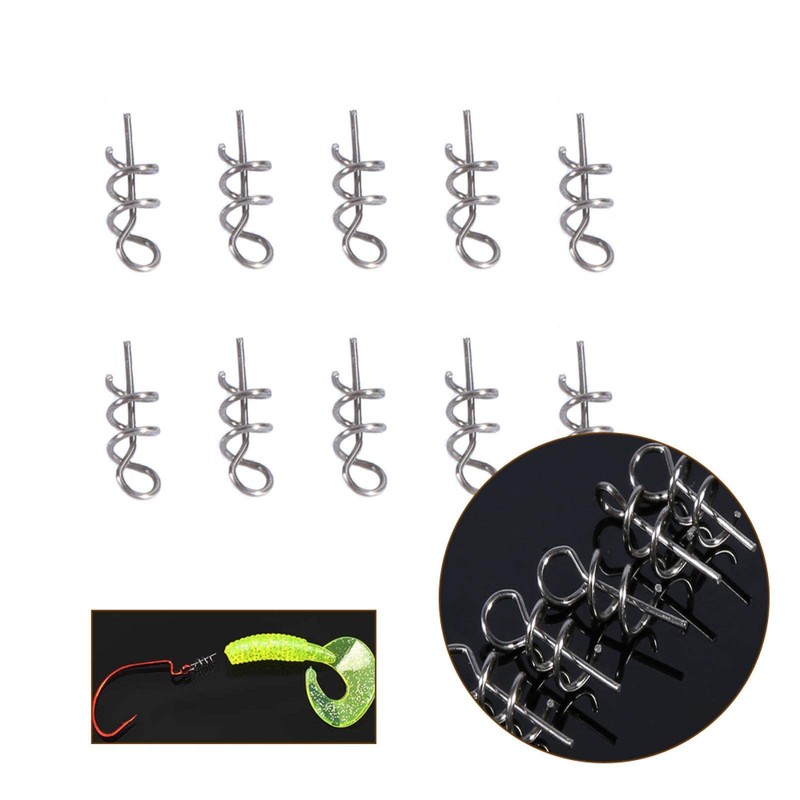 Pwshymi 100PCS/Bag Fishing Lure Spring Twist Lock Fishing Hook Centring