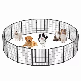Trident Fence EasyPetFence 16 Panel Dog Playpen W/2 Doors - 24in High- Portable
