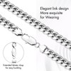 KRKC Silver Chain For Men & Women, Cuban Link Chain