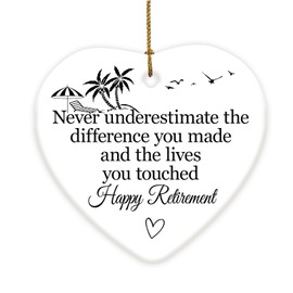 Retirement Gifts for Woman,Christmas Ornaments 2024,Never Underestimate The Difference You Made and The Lives You Touched,Happy Retirement Appreciation Gift for Retired Teacher Nurses Coworker Friends
