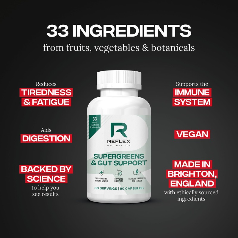 Reflex Nutition Supergreens & Gut Support - 33 Active Ingredients