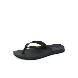 Reef Women's Cushion Lune Flip-Flop, Black/Black, 9