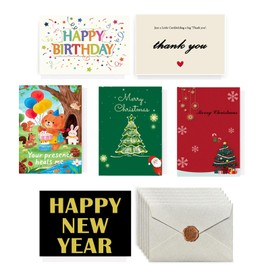MonyRoost Greeting Cards 6-Pack Value Set - Multi-Occasion Assorted Designs for Birthday, Thank You, Holiday, Congratulations – Premium Quality with Envelopes