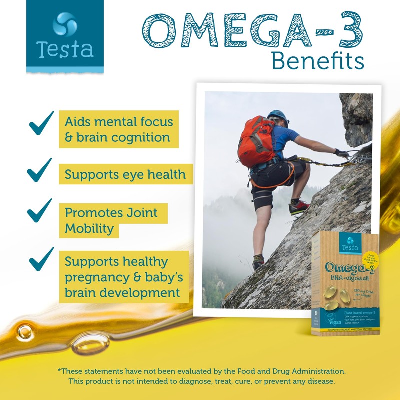 Testa Omega 3 Plant-Based Vegan Omega 3 Supplement - 250mg
