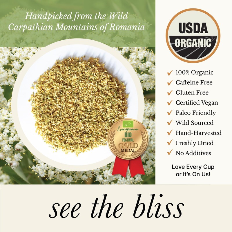 Wild Bliss Organic Elderflower Tea – Immune and Respiratory Support