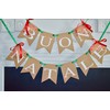 Buon Natale Banner - Red Green Gold Italian Christmas Banner,