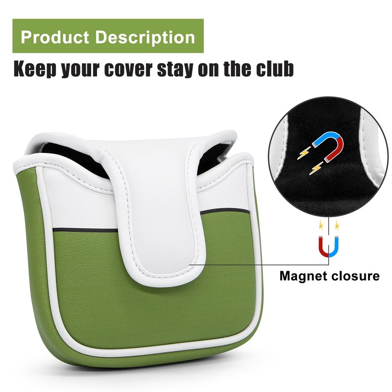 Golf Square Heel Shaft Mallet Putter Cover Headcover, Funny Design