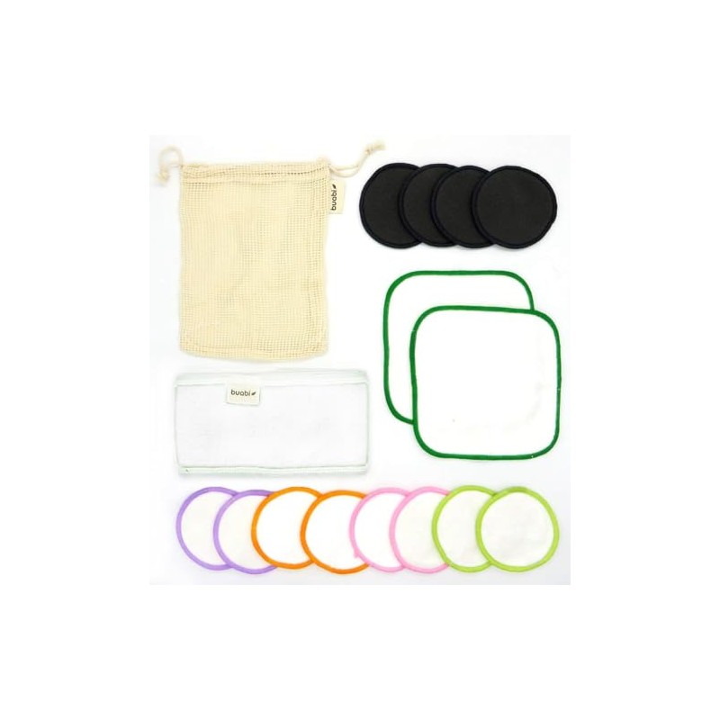 Wiederverwendbare umweltfreundliche Make-up-Entferner-Pads, große weiche und waschbare Bambus-Reinigungstücher (Set C)