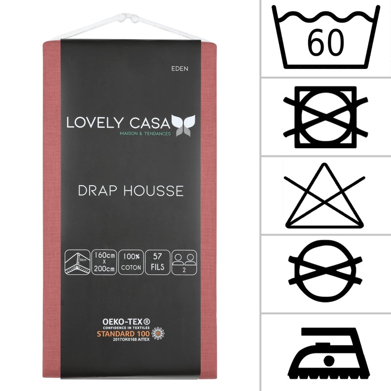 Lovely Casa - Fitted Sheet - Size 160 x 200