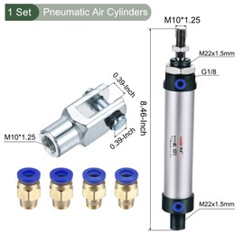 YOKIVE Pneumatic Air Cylinders, with Y Connectors and fitting Great for Automatic Equipment (25mm Bores 75mm Stroke)