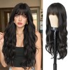 AISI QUEENS Black Wig for White Women,Synthetic Wig Black Wig