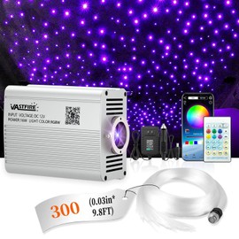 VASTFIRE Starlight Headliner Kit - 300pcs 0.03in 9.8ft Fiber Optic Star Lights for Car with 16W RGBW, Twinkle & Music Sync, APP/Remote Control for Car Roof/Bedroom Ceiling