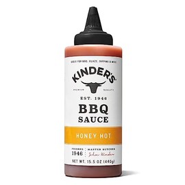 Kinder's Honey Hot BBQ Sauce, 15.5 ounce Plastic Bottle of Hot Honey Barbecue Sauce PErfect for Glazing, Dipping and More
