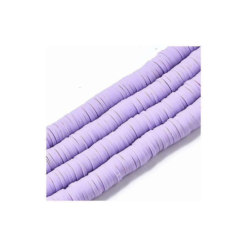 Handmade Polymer Clay Heishi Beads 6mm x 1mm – Lilac
