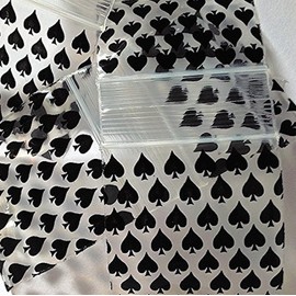 1000-2" x 2" 2020 Black Spades Zipper Lock Baggies Craft Resealable Plastic Baggy 2 Mil Zipper Poly Bags