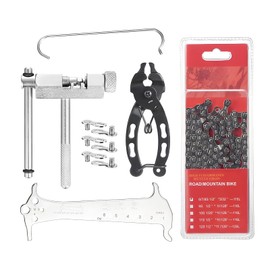 Bicycle Chains, 6/7/8 Speed Compartment Bicycle Chain, Bicycle Chain with Chain Lock Pliers, Chain Breaker and 3 Pairs Chain Lock, for Repairing Bikes