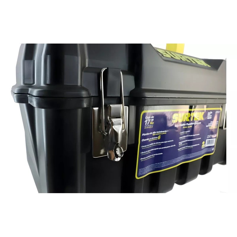 Surtek Caja de herramientas plástica 17'' con broches surtek CPS17