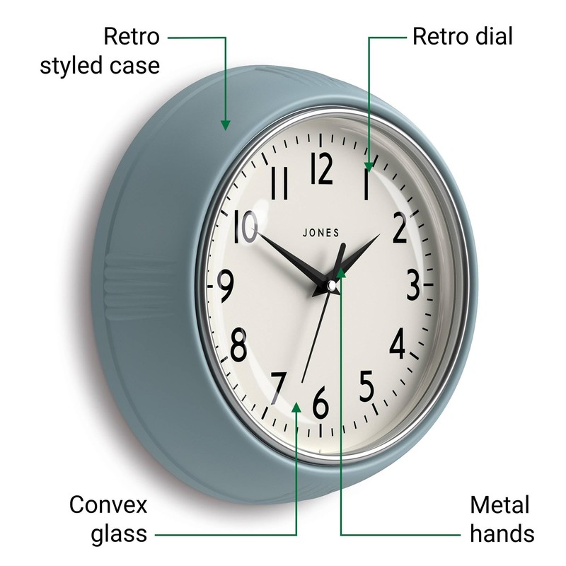 JONES CLOCKS® Ketchup Wall Clock | Round Retro Diner Clock