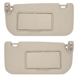 NHILES Driver & Passenger Side Sun Visor Replacement Fits for KIA Sportage 2005-2010 Sunshade Without Light 85202-1F090EZ 85201-1F090EZ Color Beige