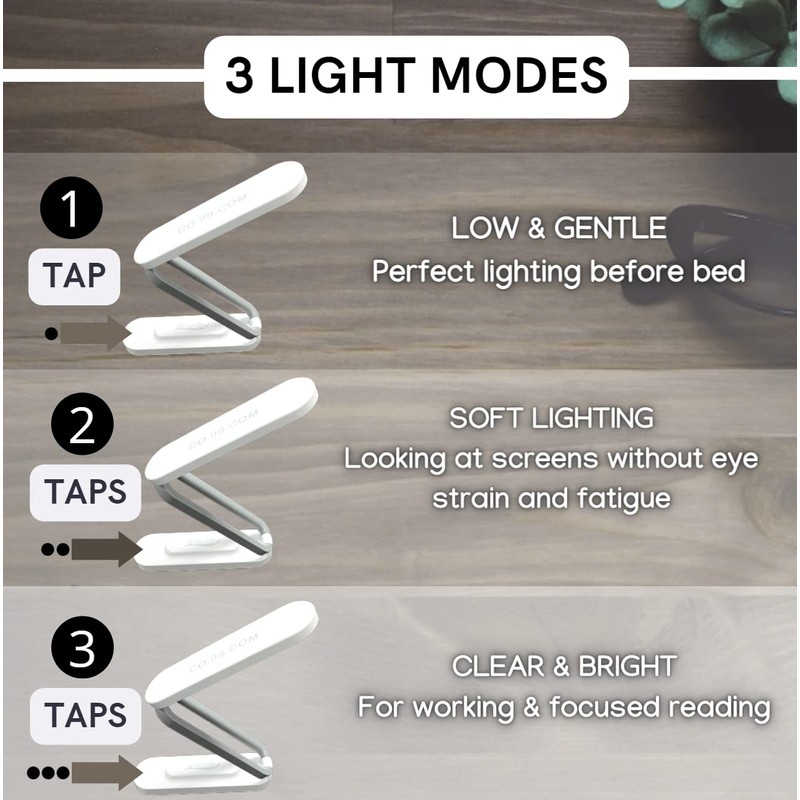 FERMALIFE - Foldable LED Table Desk Lamp, Adjustable Portable Reading