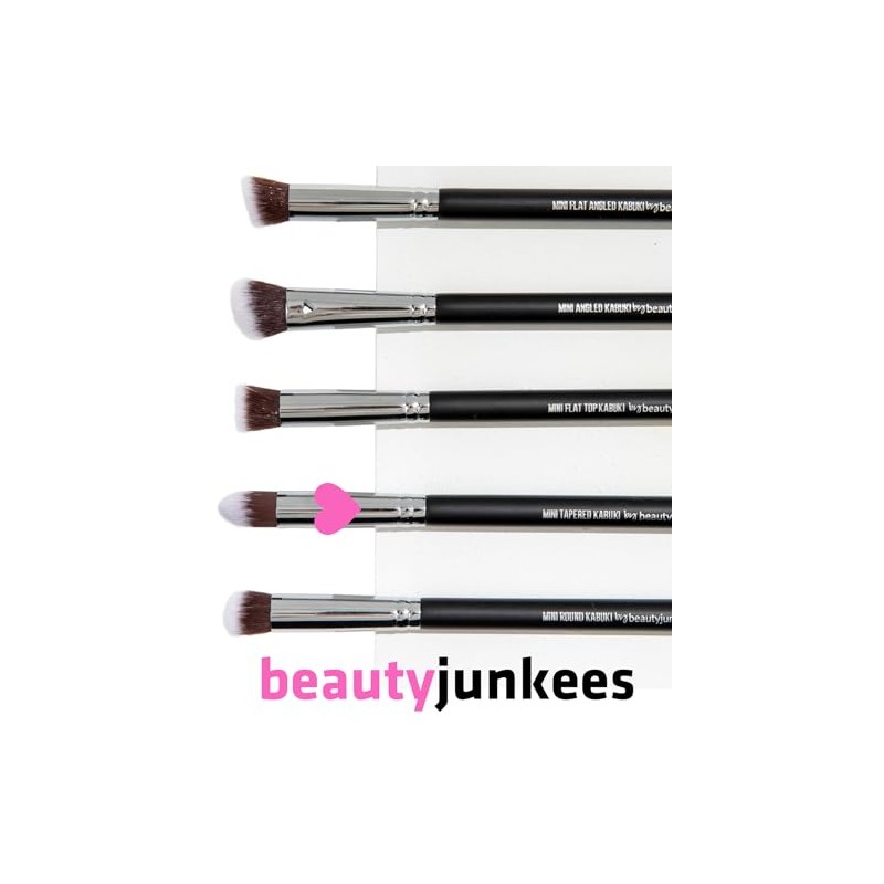 mini Kabuki Makeup Brush Set with Free Case: Includes Blending,