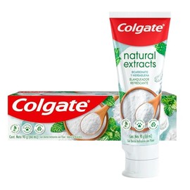 Colgate Pasta Dental Natural Extracts Bicarbonato y Menta, pasta blanqueadora suave, refrescante, vegana, sin gluten, 90 g