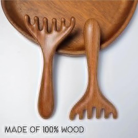 Head Massager Scalp 2 Pack, Protable Head Scratcher Massager for Relaxation & Stress Reduction, Wood Comb Gift for Mother, Sister and Lover