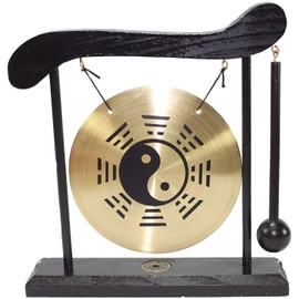 Brass Feng Shui Desktop Table Gong Meditation Desk Bell (Taiji)