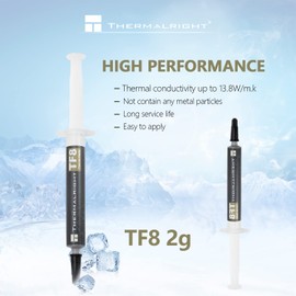 Thermalright TF8 2g High Performance Thermal Paste 13.8W/m.k, High performance thermal paste for Processor/CPU/GPU/IC/All Coolers, -2 Grams，With a spatula tool(TF8 2g)