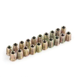 20Pcs Hex Drive Head Nut M8 Zinc Alloy Thread Furniture Nuts Wood Insert Hex Drive Head Furniture Nuts Assortment Kit(M8*20mm/0.79in)