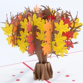 CraftVie Maple Pop Up Card: 3D Japanese Maple Design for Valentines, Anniversary, Mother's Day, Mom & Birthday Celebrations - Handcrafted Greeting Card