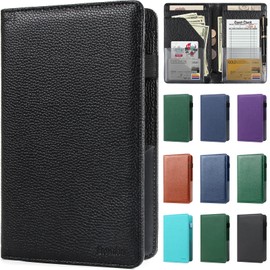 EcoVision Server Books for Waitress,Leather Waiter Book with Zipper Pocket, Server Booklet Restaurant Waitstaff Organizer, Serving Book Guest Check Book Holder Money Pocket Fits Server Apron