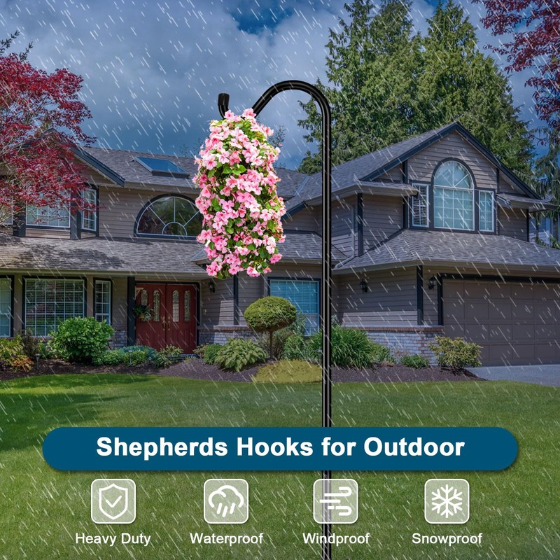 Gtongoko Tall Shepherds Hook for Outdoor, 108 Inch Bird Feeder