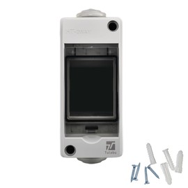 Tulabu 2 Way Breaker Box IP66 PC/ABS Alloy Plastic Distribution Protection Box Weatherproof Clear Cover Power Distribution Box Enclosure with DIN Rail Wall-Mounted