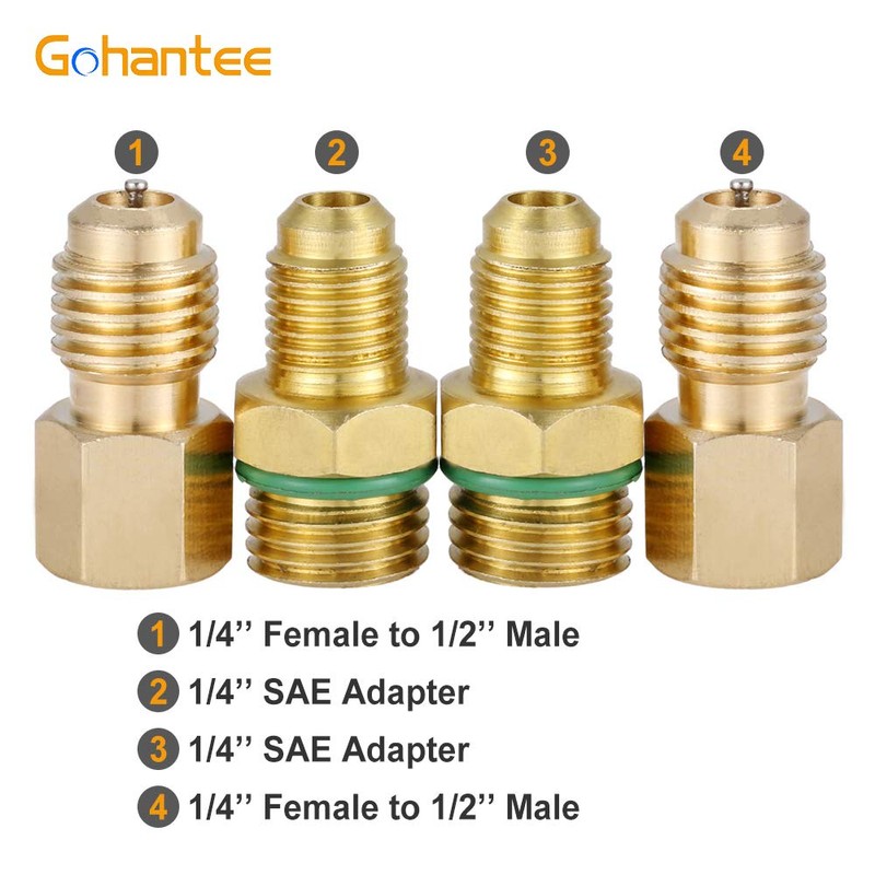 gohantee R134A Adapter Fittings Quick Coupling High Low AC Freon