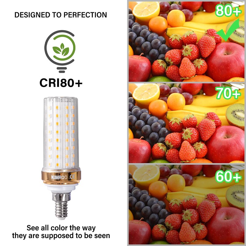 KIMROO E12 LED Bulbs 20W Candelabra LED Bulbs(4-Pack)-88 LEDs 2835