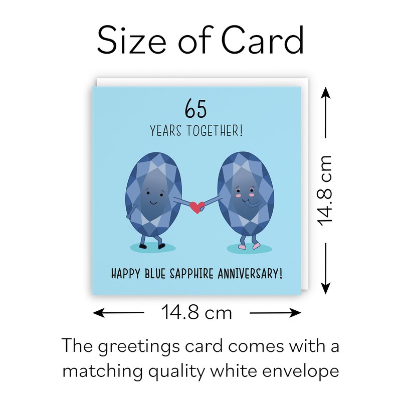 Hunts England - 65th Wedding Anniversary Card - Blue Sapphire