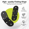 Daryunk 6 Pcs Folding Flip Hinges, Round Edge 180 Degree