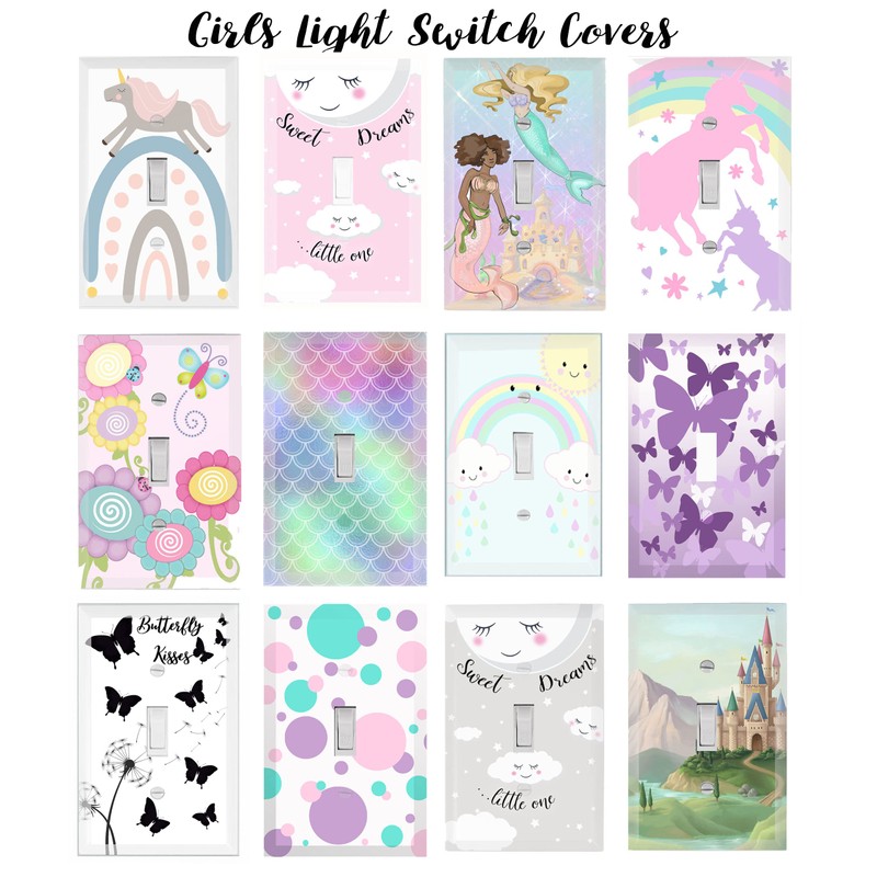 Nursery Wall Decor Light Switch Cover Plate (Sweet Dreams Pink)