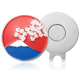 Don Flyee Golf Marker Magnet Japanese Landscape Mount Fuji Cherry Blossom Alloy Hat Clip E0042