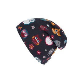 Sterntaler Girls' Slouch Beanie Owl Hat, navy