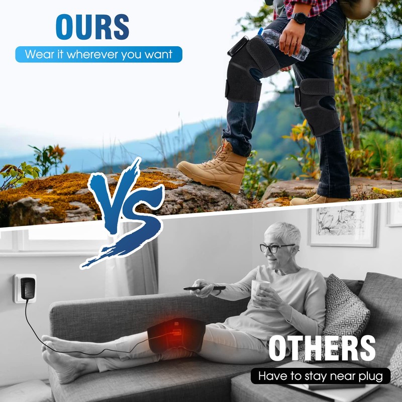 MOAJAZA Knee Massager with Heat and Vibration, Heating Pad for
