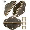 FUXXER® 6x Classic Metal Hinges Antique Iron Design Furniture 56x42mm